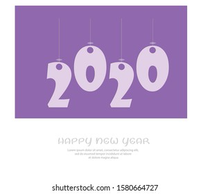 happy new year vector in simple colorful design purple