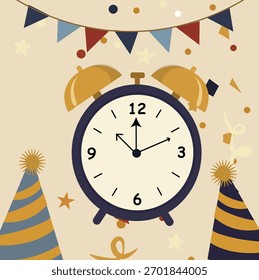 Happy New Year Vector Social Media Templates - Festive Party Set