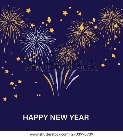  Happy New Year Vector Social Media Post Templates - Fireworks and Countdown
