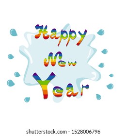 Happy new year vector and splash 