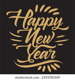 Happy new year vector with square template
