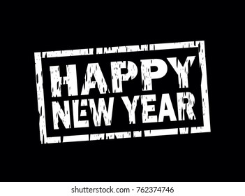 happy new year vector stamp icon logo  template