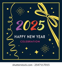 Happy new year vector template background illustration