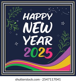 Feliz año nuevo Vector Plantilla ilustración de fondo