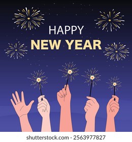 Happy New year vector template