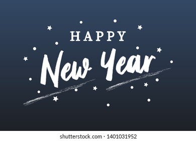 Happy New Year. Vector Text. Greeting card.