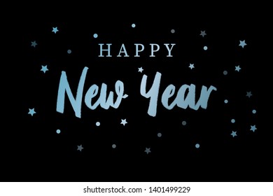 Happy New Year. Vector Text. Greeting card.