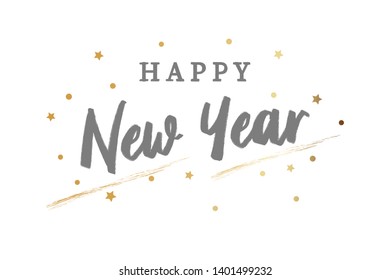 Happy New Year. Vector Text. Greeting card.