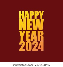 Happy new year vector text, lettering, typography, calligraphy design. Golden color happy new year typography design. New year celebration greeting card, banner, poster