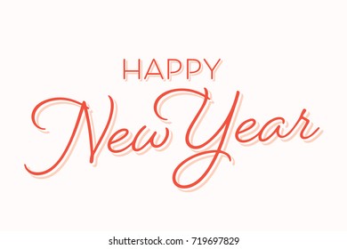 Happy New Year Vector Text Icon Illustration Background for flyers, post cards, greeting cards, scrapbooks, web