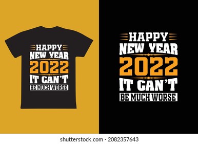 Feliz año nuevo, diseño de camisetas vectoriales, ilustración, diseño de texto para impresión