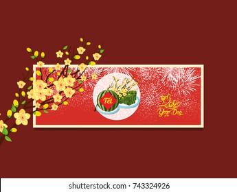 Happy new year. Vietnamese new year. Translation Tet Lunar new year