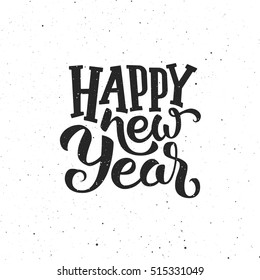 Happy New Year vintage greeting card design. Vector background with modern lettering.