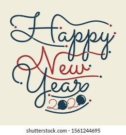 Happy New Year vintage letter for greeting card or background. Vector letter Happy New Year for element design. Vector illustration EPS.8 EPS.10