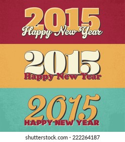 Happy New Year - Vintage Style Typographic Design Set