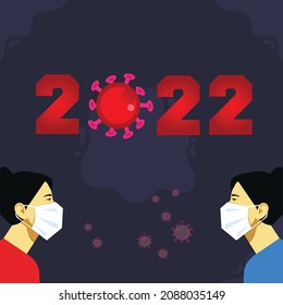 happy new year with virus covid 19