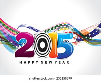 happy New year wave background with grunge vector illustration 