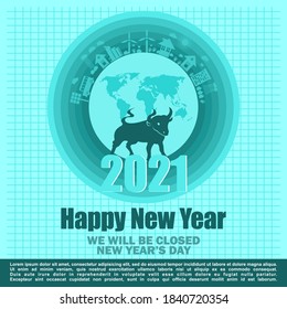 Happy New Year, we will be closed, new year's 