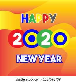 happy new year and welcome 2020 concept with colorfull letter and background vector design. Brochure design template, card, banner, promotion, social media.