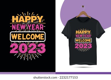 Happy new year welcome 2023 - Happy new year vector design template.