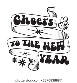 Happy new year white  T shirt design 