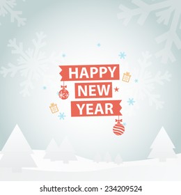 Happy new year, winter background design