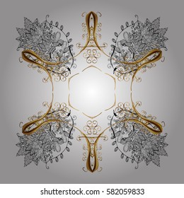 Happy New Year winter background. Vector design for textile, wallpaper, fabric, wrapping paper. White and white simple Christmas pattern - varied Xmas snowflakes with dots.