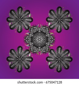 Happy New Year winter background. Vector design for textile, wallpaper, fabric, wrapping paper. And white simple ornamental Christmas pattern - varied Xmas snowflakes with dots.