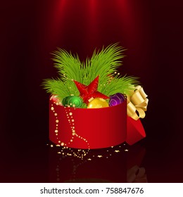 Happy New Year. Winter illustration. Boxing Day or Merry Christmas and Happy New Year. Vector Illustration. Can be used as decorative element in present cards, invitation to party and etc.