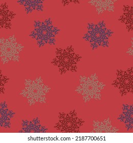 Happy New Year. Winter time  Doodles. Seamless colorful winter pattern on black background. Vector illustration.
