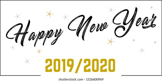 Happy New Year wishes for 2019/2020 written on a nice background. Happy new year card design. EPS vector illustration