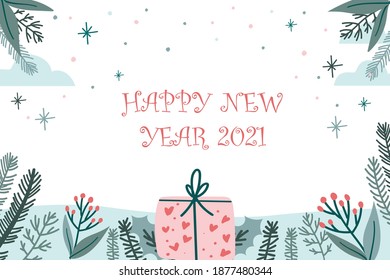 HAPPY NEW YEAR WISHES 2021 SIMPLE ARTWORK