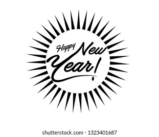 happy new year wishes vector art typography