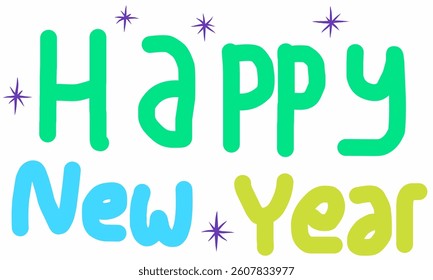 Happy new year. Happy new year writing design for special celebration day. New year writing theme.