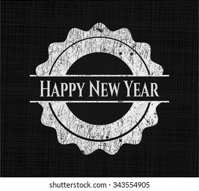 Happy New Year written with chalkboard texture