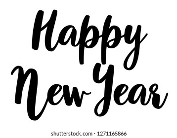 Happy New Year Written Modern Typography Stock Vector (Royalty Free ...