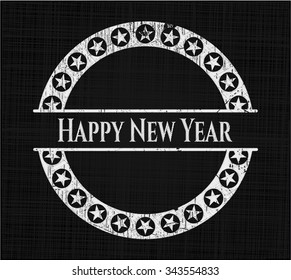Happy New Year written on a blackboard