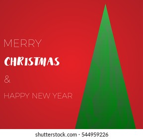happy new year xmas pine tree in low poly style