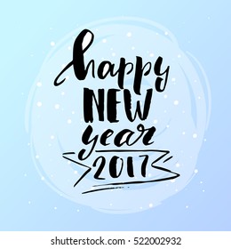  Happy new year. Xmas vector background. Hand drawn calligraphy