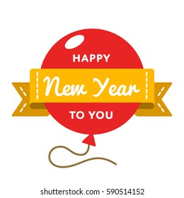 Happy New Year to You emblem isolated vector illustration on white background. 1 january world family holiday event label, greeting card decoration graphic element