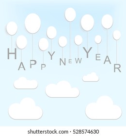 Happy New Year.Concept  the sky.Vector illustration.