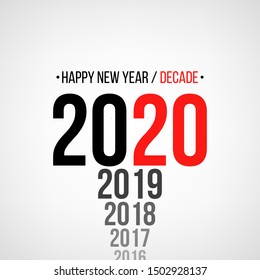 Happy new year/decade 2020. Vector illustration. 