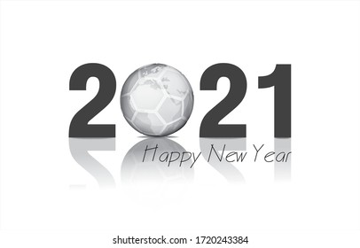 Happy new year,Happy new year card template design,SOCCER,Happy New Year 2021 WHITE Background. Vector illustration with BLACK numbers and BALL. - Shutterstock ID 1720243384