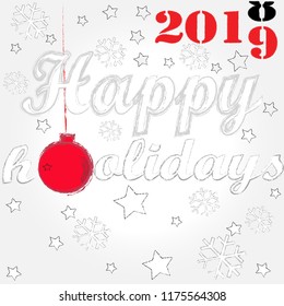 Happy New Year.Holiday scene with christmas balls,and decorations.New year.Happy Holidays.