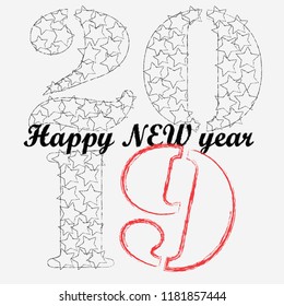 Happy New Year.Holiday scene with Christmas ball and decoration.Happy Holiday.