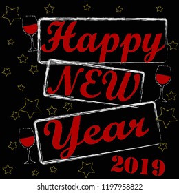 Happy New Year.Holiday scene with Christmas ball and decoration.Happy Holidays.