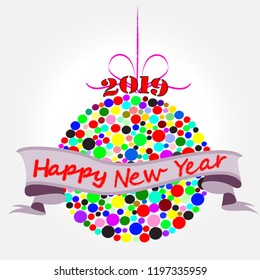 Happy New Year.Holiday scene with decoration.Happy Holidays.