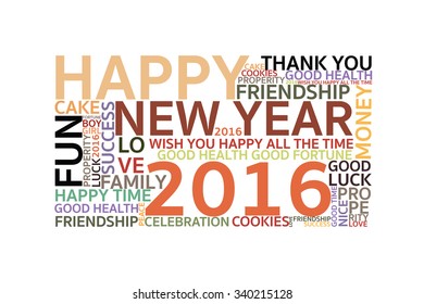 Happy New Years 2016 on the white background
(Vector File)