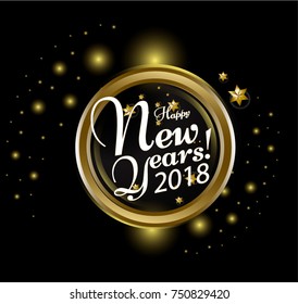 happy new years 2018 vector text Calligraphic Lettering design card template. Creative typography for Holiday Greeting Gift Poster. Calligraphy Font style Banner