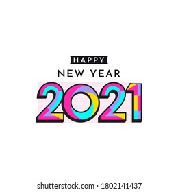 Happy New Years 2021 Celebration Vector Template Design Illustration